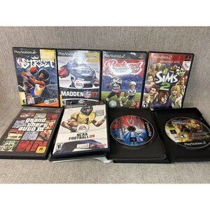 Playstation 2 (PS2) Game Lot Of 8 Untested Sims Grand Auto III Smack Down Vs Raw